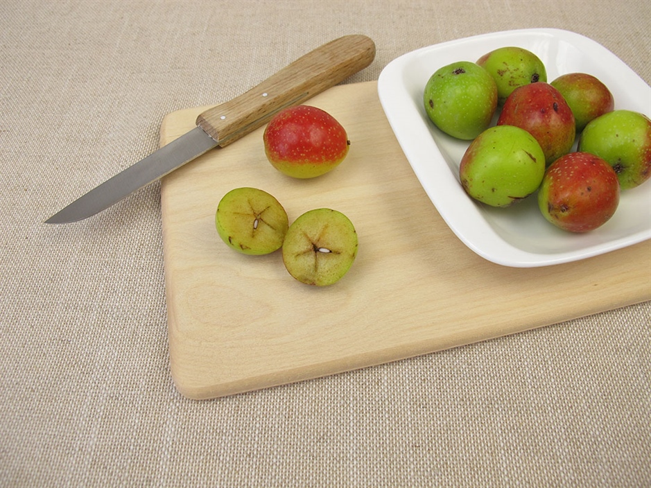 Frutas en rodajas del árbol de las sorbas